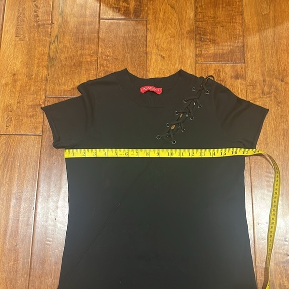 N: philanthropy Black lace up Shoulder Cutout Knit Dress Size XS - Picture 7 of 8